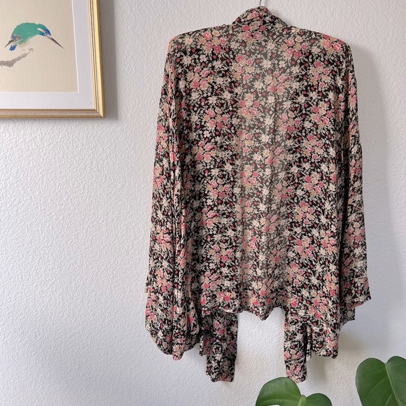 Free People Floral Kimono, Size Small - Picture 4 of 6